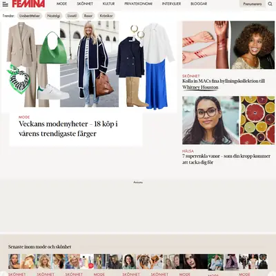 Femina Månadens Magasin startsida 2023