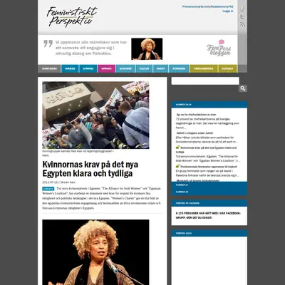 feministisktperspektiv.se startsida 2011