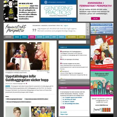 feministisktperspektiv.se startsida 2014