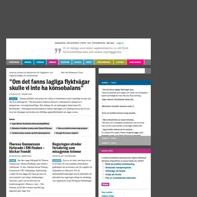 feministisktperspektiv.se startsida 2016