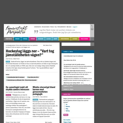 feministisktperspektiv.se startsida 2017