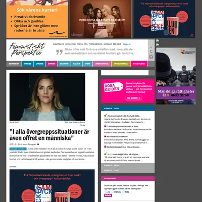 feministisktperspektiv.se startsida 2021