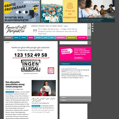feministisktperspektiv.se startsida 2024