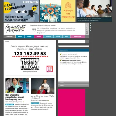 feministisktperspektiv.se startsida 2025