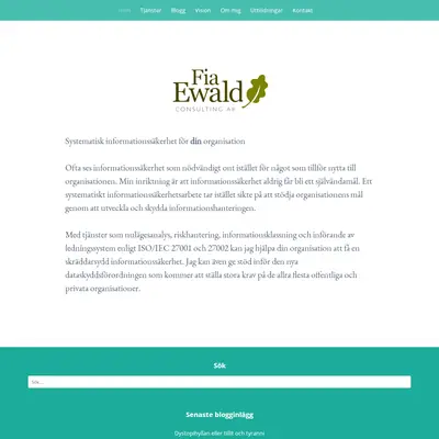 fiaewald.se startsida 2018
