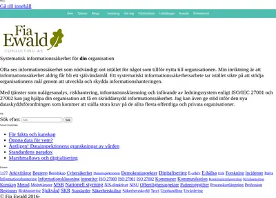 fiaewald.se startsida 2021