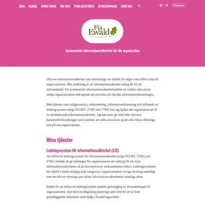 fiaewald.se startsida 2023