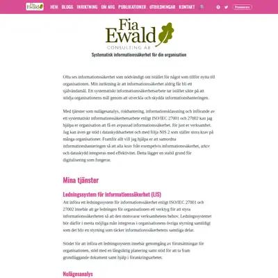 fiaewald.se startsida 2025