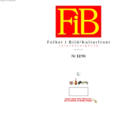 Folket i Bild/Kulturfront (FIB/K) startsida 1996