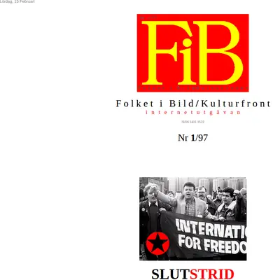 Folket i Bild/Kulturfront (FIB/K) startsida 1997