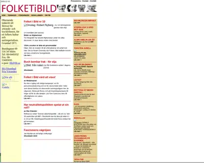 Folket i Bild/Kulturfront (FIB/K) startsida 2002