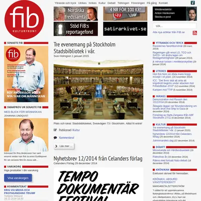 Folket i Bild/Kulturfront (FIB/K) startsida 2015
