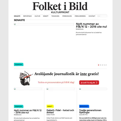 Folket i Bild/Kulturfront (FIB/K) startsida 2017