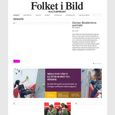 Folket i Bild/Kulturfront (FIB/K) startsida 2018