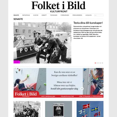 Folket i Bild/Kulturfront (FIB/K) startsida 2019