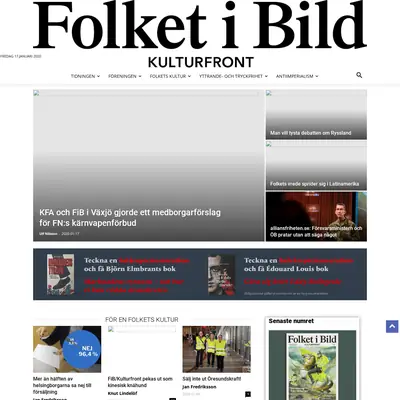 Folket i Bild/Kulturfront (FIB/K) startsida 2020