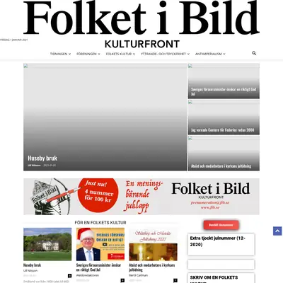 Folket i Bild/Kulturfront (FIB/K) startsida 2021