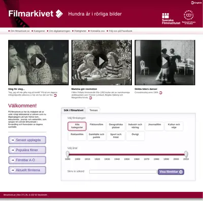 www.filmarkivet.se startsida 2013