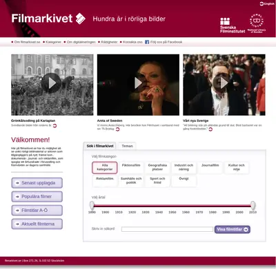 www.filmarkivet.se startsida 2015