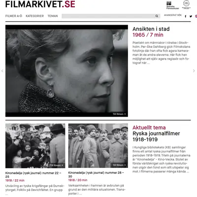 www.filmarkivet.se startsida 2018