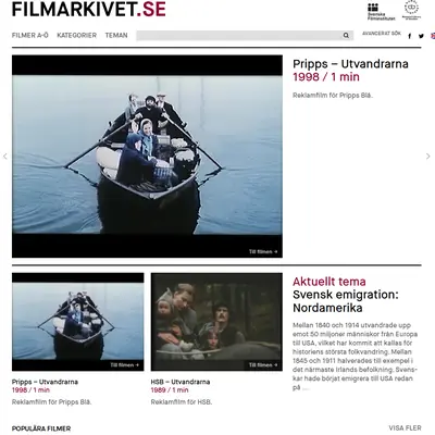 www.filmarkivet.se startsida 2019