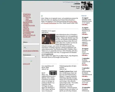 www.filmiskane.se startsida 2003