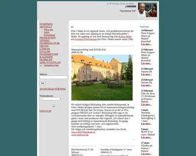 www.filmiskane.se startsida 2004
