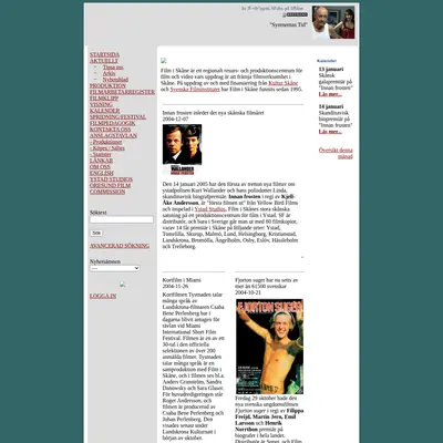 www.filmiskane.se startsida 2005