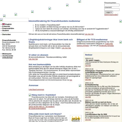 www.finansforbundet.se startsida 2003