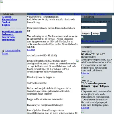 www.finansforbundet.se startsida 2004