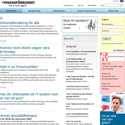 www.finansforbundet.se startsida 2006