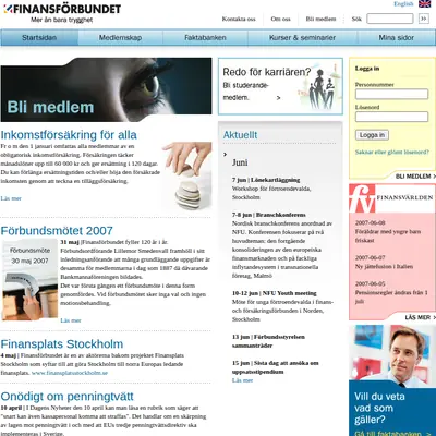 www.finansforbundet.se startsida 2007