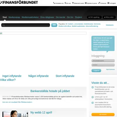 www.finansforbundet.se startsida 2010