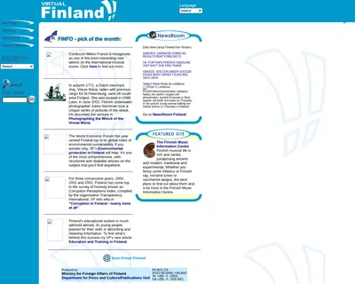 TV Finland startsida 2002