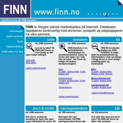 FINN startsida 1999