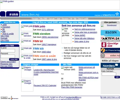 FINN startsida 2002