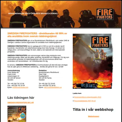 Swedish Firefighters startsida 2010