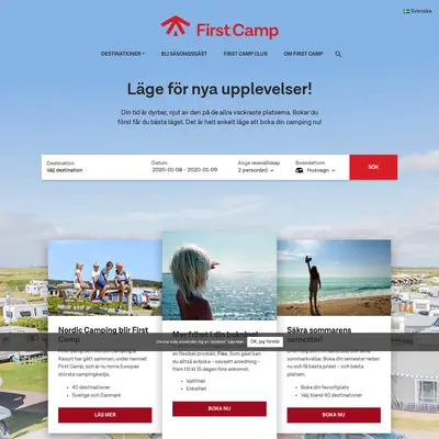 firstcamp.se startsida 2020