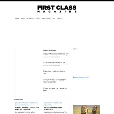 First Class Magazine startsida 2015