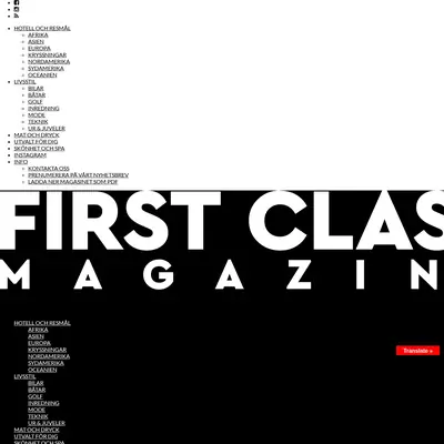 First Class Magazine startsida 2020