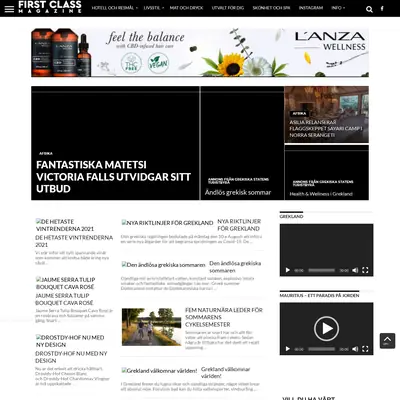 First Class Magazine startsida 2021