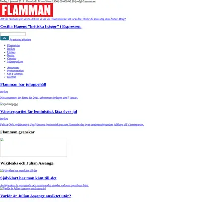 Flamman startsida 2011