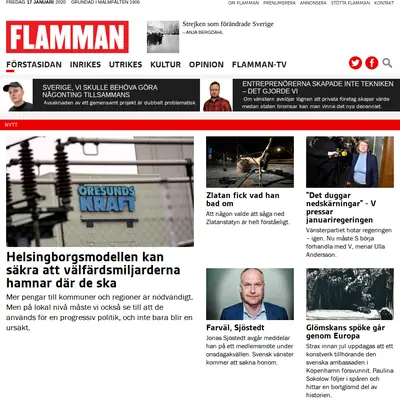Flamman startsida 2020