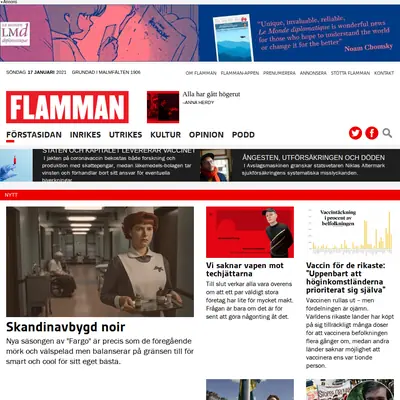 Flamman startsida 2021