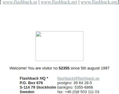 FLASHBACK startsida 1998