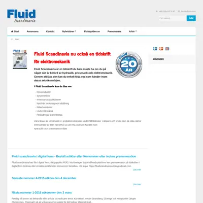 FLUID SCANDINAVIA startsida 2016
