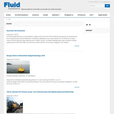 FLUID SCANDINAVIA startsida 2017