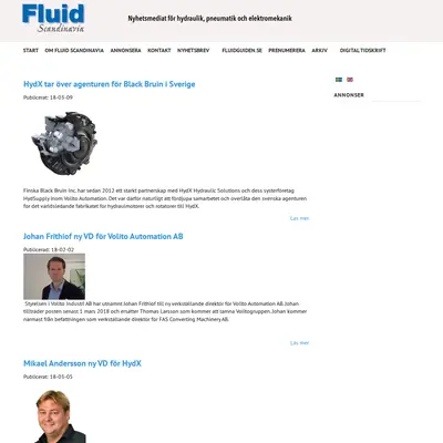 FLUID SCANDINAVIA startsida 2018