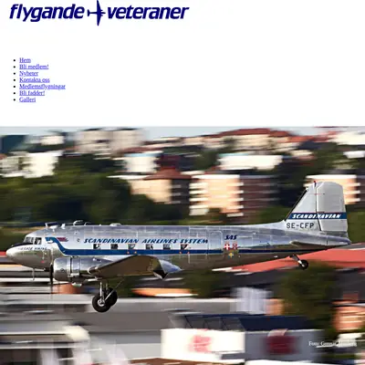 Flygande Veteraner startsida 2016