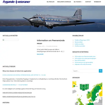 Flygande Veteraner startsida 2018